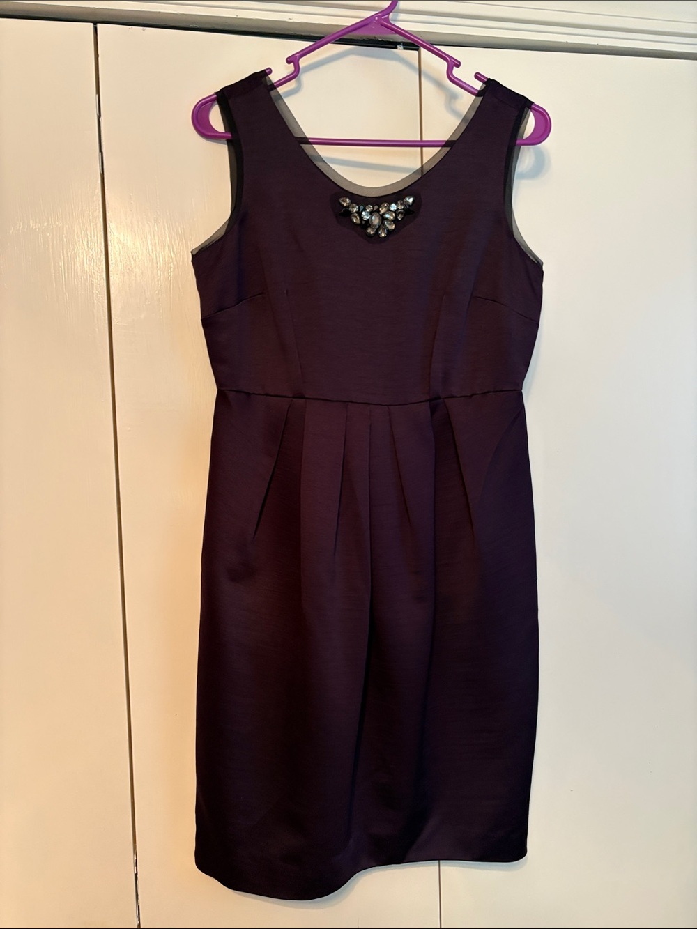 Women’s Jewel-Neck Purple Dress